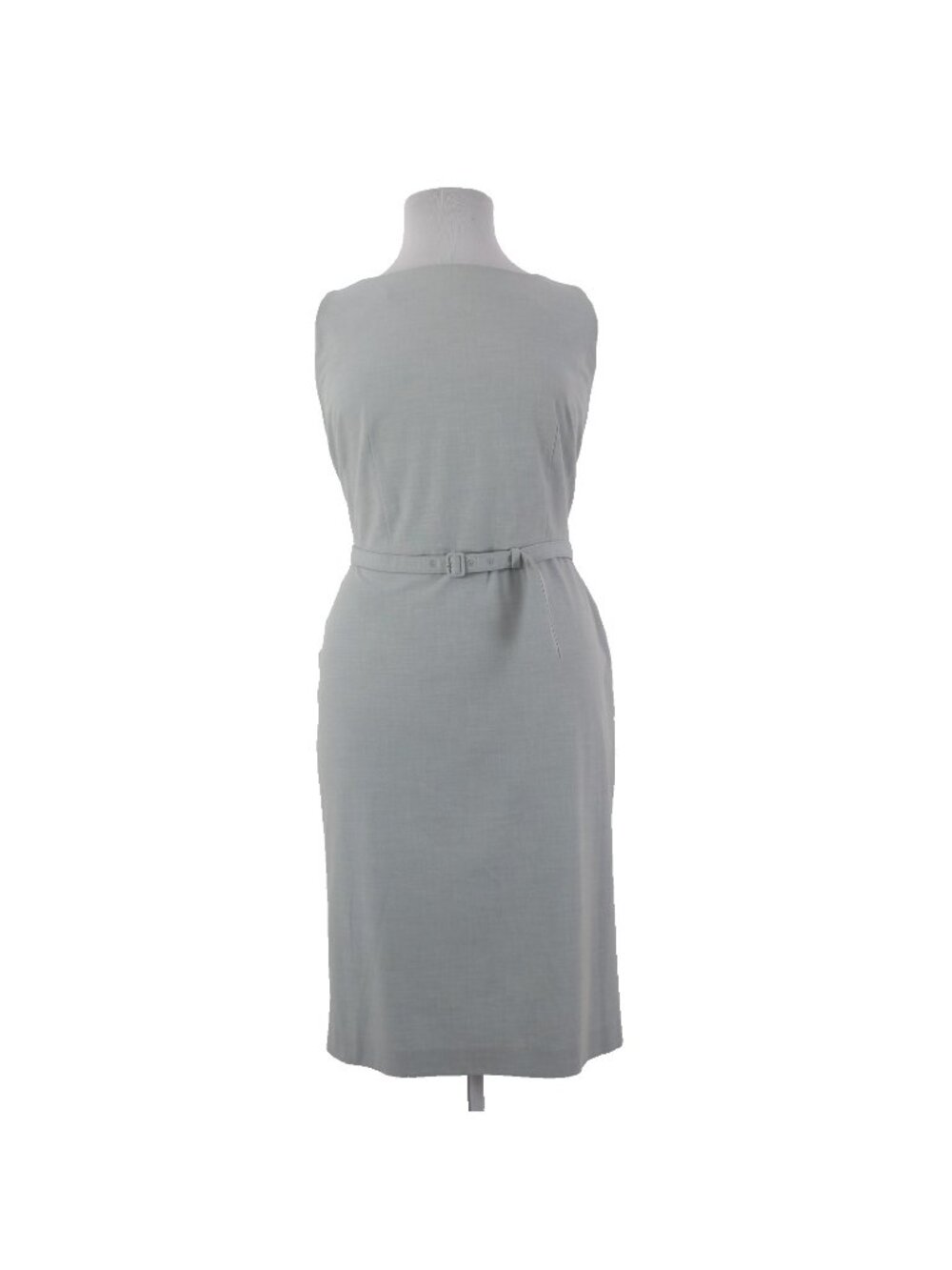 Ann Taylor Dress Factory Sz 16 Green Belted Sleeveless Poly Viscose Spandex